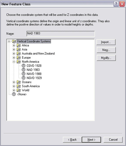 Setting the vertical coordinate system of a feature class